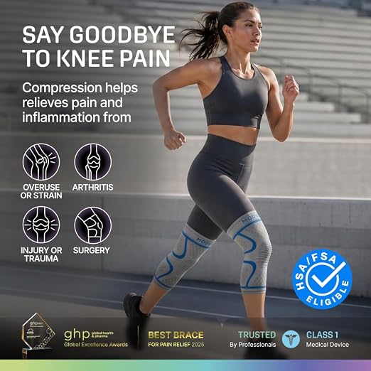 Modvel 2 Pack Knee Brace for Women - Knee Support for Walking, Knee Compression Sleeves for Pain Relief, Knee Sleeves for Women, Knee Brace for Sports, Workouts & Arthritis