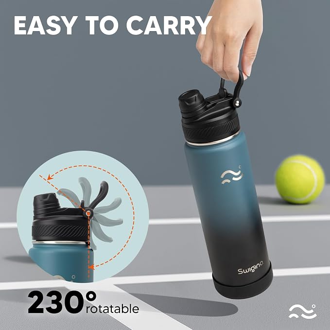 Swigina Insulated Water Bottle with Boot (Keep 36hrs Cold) BPA Free, 24 oz