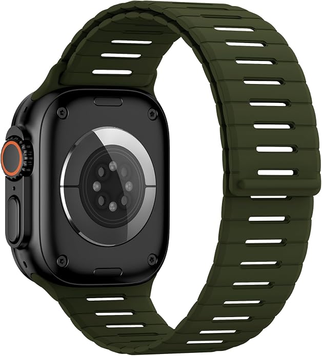 Magnetic Sport Bands Compatible with Apple Watch Bands for Men Women | Silicone Wristband 49mm 46mm 45mm 40mm 44mm 38mm 41mm 42mm, Replacement for iWatch Ultra Series 11 10 9 8 7 6 5 4 3 2 1 SE