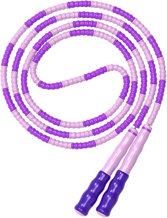 Leeboom Jump Rope, Adjustable Length Tangle-Free Segmented Soft Beaded Skipping Rope, Fitness Jump Rope for Kids, Man, and Women Weight Loss 9.2 Feet