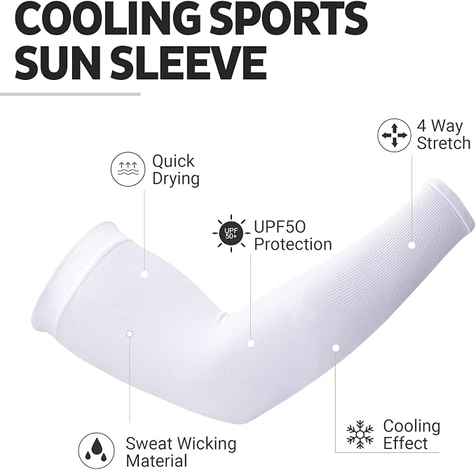 LUOLIIL VOE Sun Protection Cooling Arm Sleeves for Men &Women,Compression Sleeves for Football, Golf & Volleyball