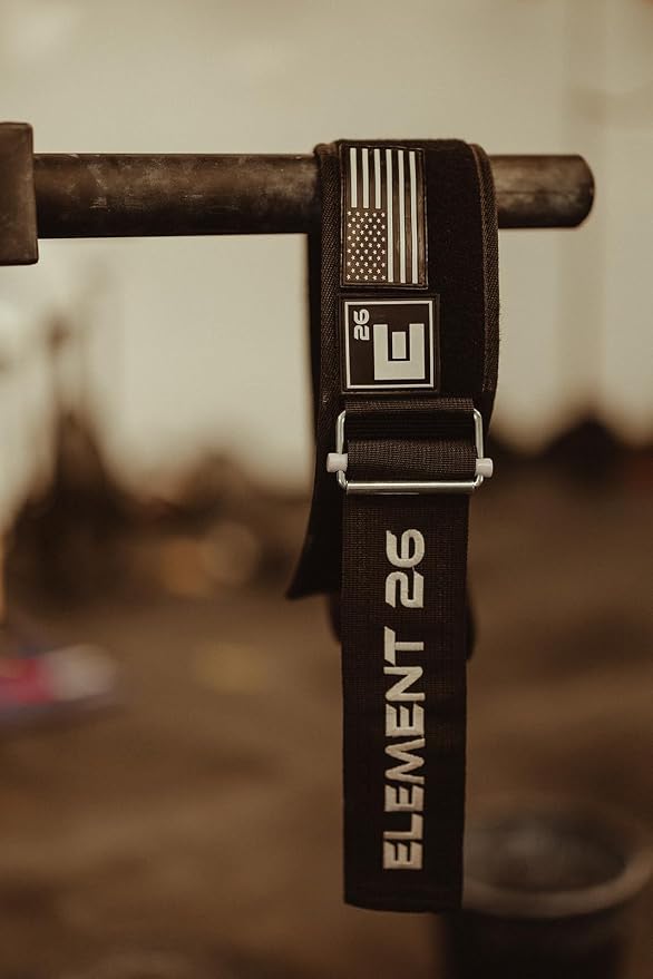 Element 26 Self-Locking Weight Lifting Belt | 4” Back Support for Gym, Powerlifting, Body Building, Cross Training, Men, Women, Deadlift, Squat, Quick Locking, Competition