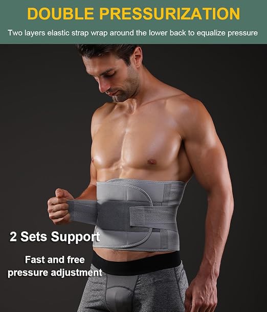 Back Brace for Lower Back Pain Men Women, Back Support Brace & Elastic Supports Belly Band Stomach Wrap Waist Belt Waist Trainer, Waist Brace Waist Trainer for Men Sciatica Pain Relief (Beige, X-Large)