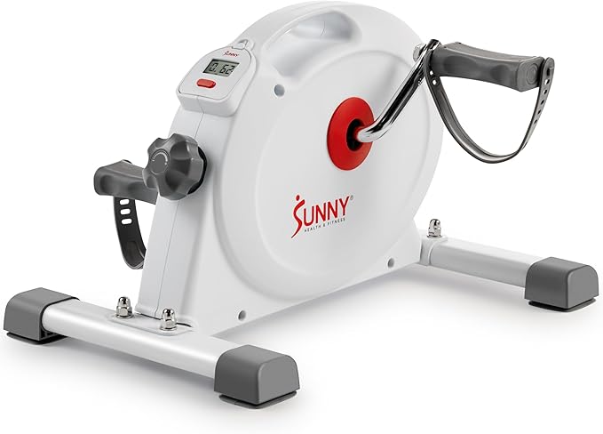 Sunny Health & Fitness Smart Under-Desk Bike Exerciser, Low-Impact Cardio Cycling Equipment for Home/Office, Mini Paddler for Arm/Leg Mobility Training, Free SunnyFit App