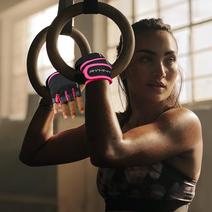 Workout Gloves for Women Men with Wrist Wrap Support Weight Lifting Gloves | Padded Gym Gloves for Weightlifting, Exercise, Crossfit, Resistance Training, Wrist Protection, Full Palm Grip, Fingerless