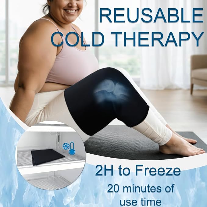 King Mills Plus Size Knee Ice Wrap for Women and Men.3XL | Extra Large Freeze Sleeve for Knee Replacement Recovery, Bursitis Relief, Arthritis, ACL & Meniscus Tear Relief