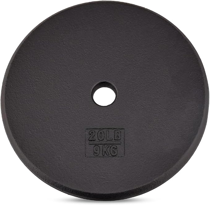 Yes4All Standard Weight Plates, 1-Inch Cast Iron Barbell Weights, Wide Range 5–50 LB, Ideal for Strength Training & Workout Routine, Available in Single, Pair & Set of 4