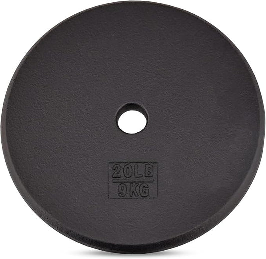 Yes4All Standard Weight Plates, 1-Inch Cast Iron Barbell Weights, Wide Range 5–50 LB, Ideal for Strength Training & Workout Routine, Available in Single, Pair & Set of 4