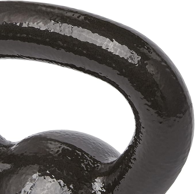 Amazon Basics Cast Iron Kettlebell for Strength Training, Textured Wide Handle, Black
