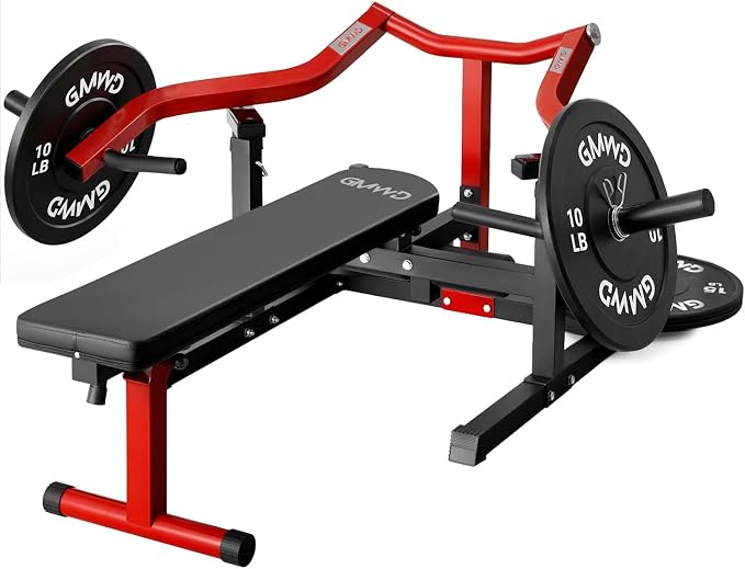 GMWD Chest Press Machine, Bench Press Machine with Independent Converging Arms, Adjustable Flat Incline Bench for Chest, AB Workouts, Shoulder Home Gym Equipment