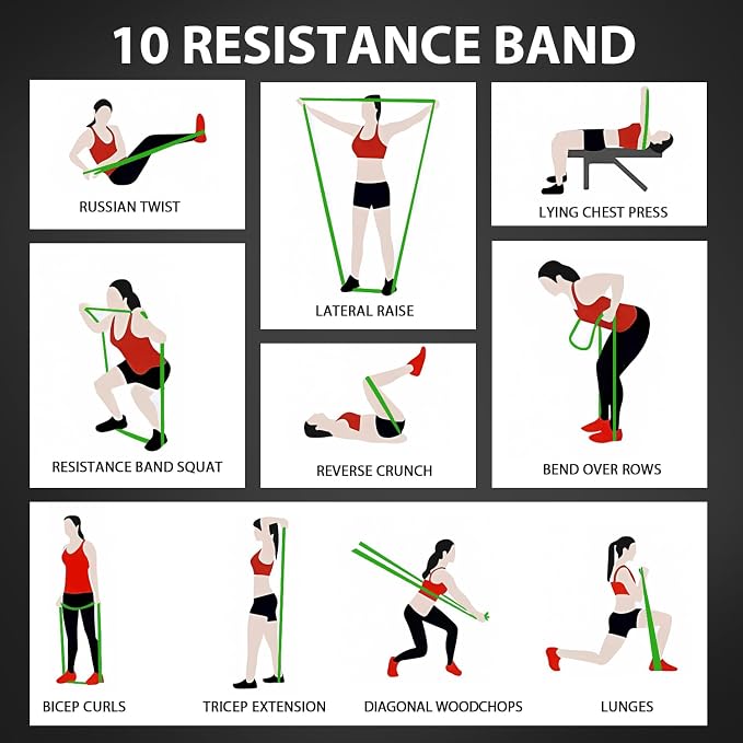 LEEKEY Pull Up Assistance Bands,Muit Levels Resistance Bands for Senior/Adults,Exercise Bands with Door Anchor, Strength Bands for Fitness Training, Physical Therapy,Home Gym Workouts