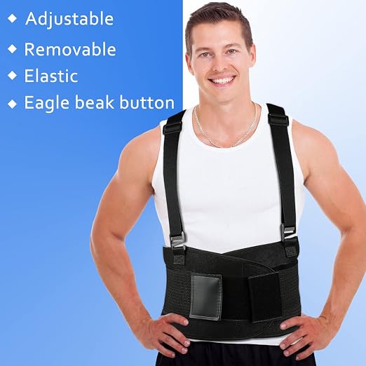 Back Brace Lumbar Back Support Belt for Women and Men - Lower Back Pain Relief - Heavy Lifting Support with Removable Adjustable Belt for Moving and Warehouse,XL/2XL(37"-45")