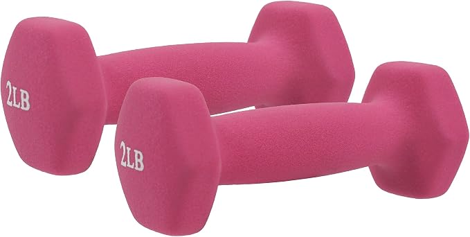 Sunny Health & Fitness Neoprene Hex Dumbbell for Home Gym 2-10 lb Pair | Strength & Cardio Weights, Muscle Toning, Yoga, Pilates & Rehab, Secure Grip, Home Workouts, 2, 5, 8, 10 lb Pairs