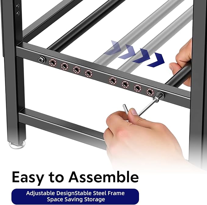 Heavy Duty Adjustable Dumbbell Rack Only, 500 LBS Load Capacity H-Frame Weight Stand, Universal Dumbbell Holder with Adjustable Support & Leveling Feet, Compact Fitness Storage Organizer for Home Gym Garage Apartment (Dumbbell Not Included)