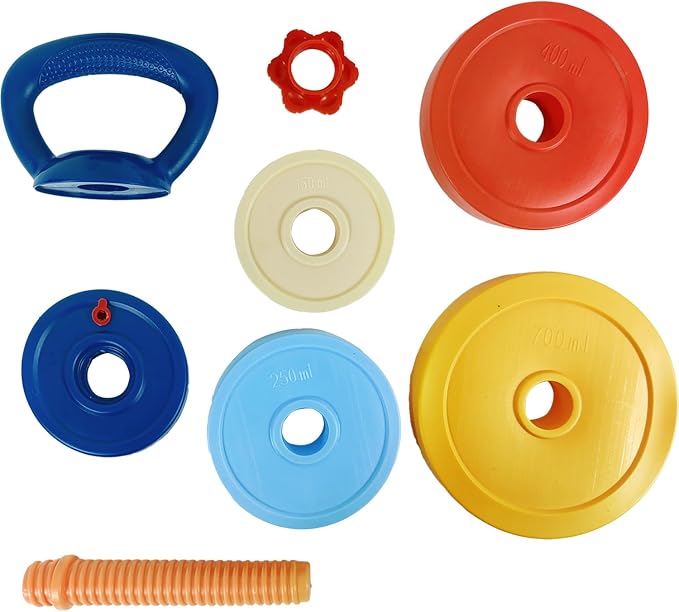 Kids Kettlebell - Fun Exercise Equipment and Stacking Toy Weights - Toddler Gym Workout Toys and Fitness Games - Cool Baby Sports Stuff for Boys and Girls - Adjustable Weight