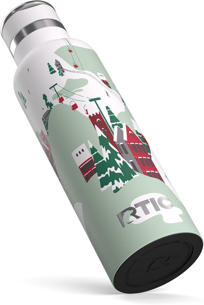 RTIC 20oz Journey Water Bottle Ceramic Lined Metal Stainless Steel Vacuum Insulated, BPA Free, Reusable, for Water, Hot and Cold Drinks, Travel, Sports, Camping, Apres Ski