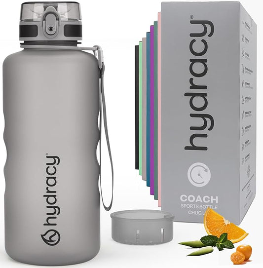 Hydracy 2L Large Water Bottle, 100% BPA Free Tritan Plastic, Leakproof, Zero Condensation, Motivational Timeline, Safe, Non-Toxic, Durable, Smart Design | BPA-Free Tritan, Leakproof Flip-Top Lid,No-Sweat Sleeve,Carry Strap,Daily Intake Tracking for Gym...