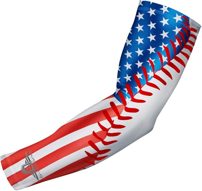 Bucwild Sports Compression Arm Sleeve - Youth & Adult Sizes - Baseball Football Basketball Sports (1 Arm Sleeve)