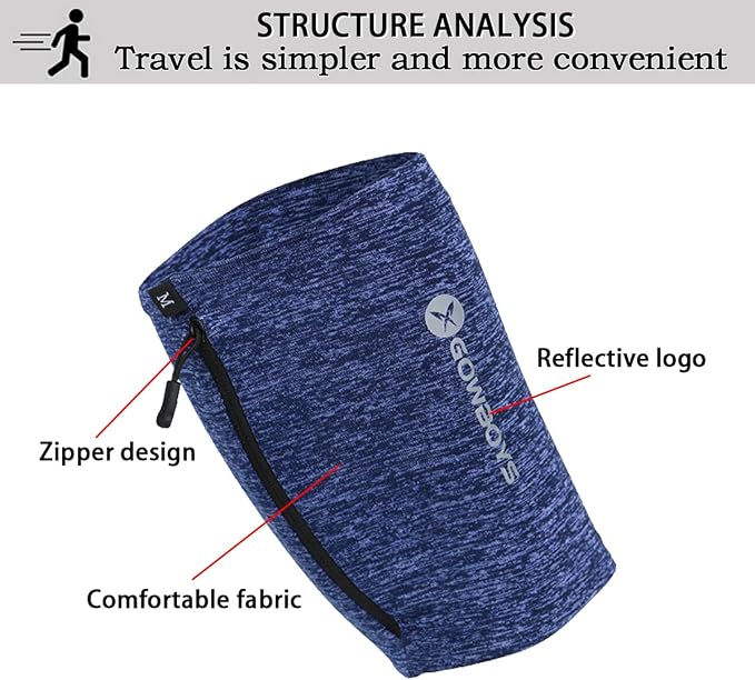 Running Phone Armband for Men Women,Universal Arm Bands for Phones Below 8 Inches,Waterproof Cell Phone Armband for Hiking,Running,Cycling,Climbing(Blue L)