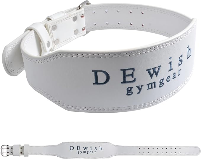 Leather Weightlifting Belt, 10 Adjustable Holes, 4”Width, Double Prong Power Belt for Gym Bodybuilding, weightlifting, powerlifting, squats and deadlifts