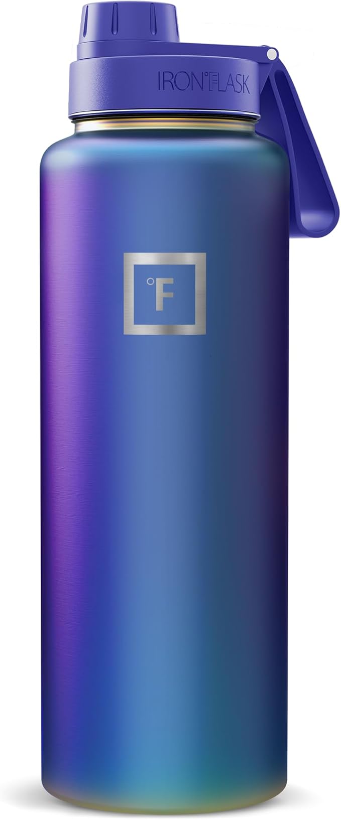 IRON °FLASK 40 oz Wide Mouth Water Bottle with Spout | Insulated Stainless Steel Sports Water Bottle with Leakproof Spout Lid - BPA Free, Cold 24 Hrs, Sweat Free (Aurora)