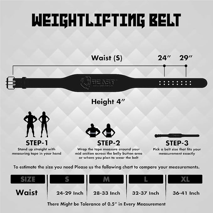 Weight Lifting Belt - 4” Genuine Leather Belts Padded Lower Back Support for Gym Bodybuilding Squat Deadlift Weightlifting Cross Strength Training Men Women Free Wrist Wrap