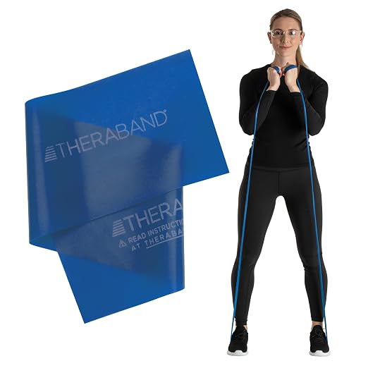 THERABAND Professional Resistance Band, Blue Level 4 Extra Heavy, 5 ft | Elastic resistance band for exercise, strength training, stretching and physical therapy - ideal for home workouts