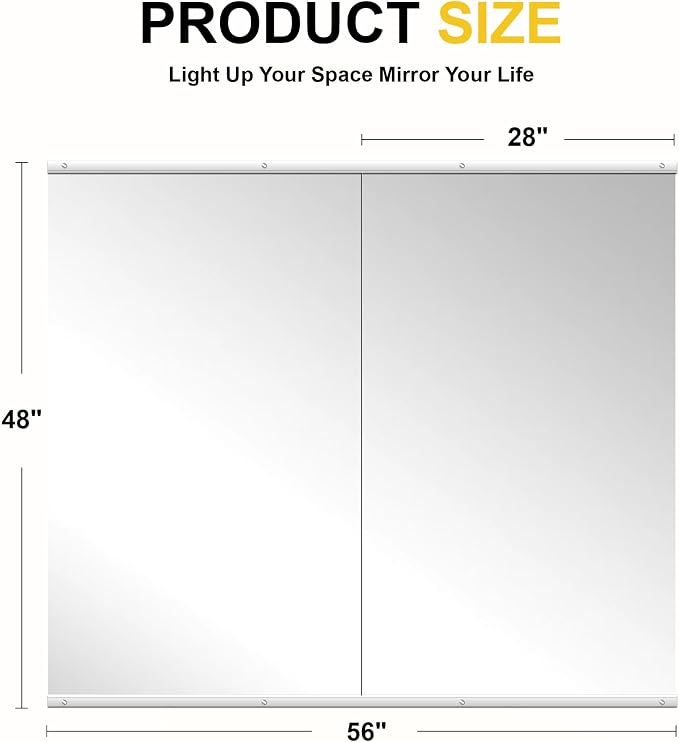 Home Gym Mirrors for Wall, 48”x28”x2 PCS Large Workout Mirrors for Home Gym | Tempered Glass, HD Reflection, Full Length Frameless body mirror for Home Gym, Garage, Yoga, Dance, Bedroom(Silver)
