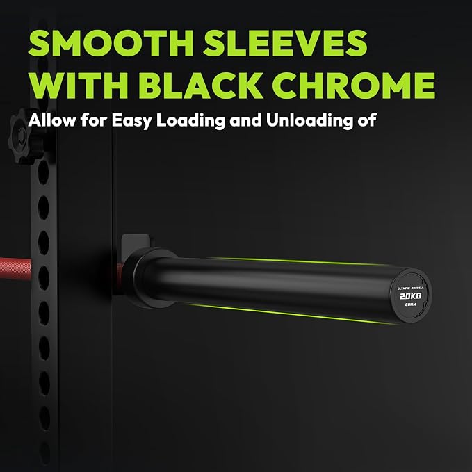HANDBODE 7 FT Olympic Barbell 45 LB, 2-Inch Weight Bar, 1000 LB | Needle Bearings, Knurled Grip, Hard Chrome Coating, Powerlifting, Bench Press, Deadlift, Squat, Hip Thrusts And Cleans