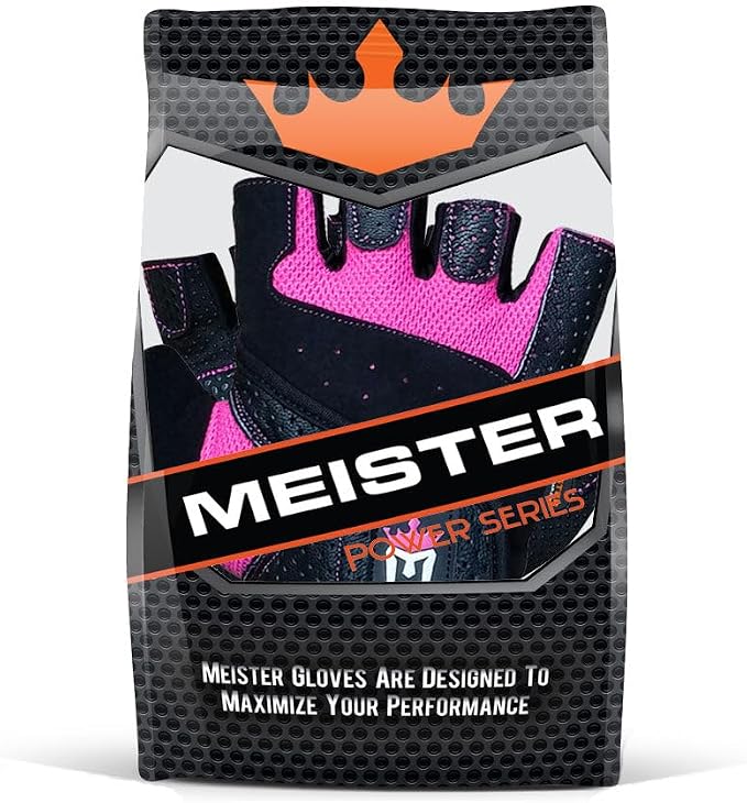 Meister Women's Fit Grip Weight Lifting Gloves w/Washable Amara Leather | Breathable no-slip palm padding for strength training, dumbbells, barbells, kettlebells and cross-training
