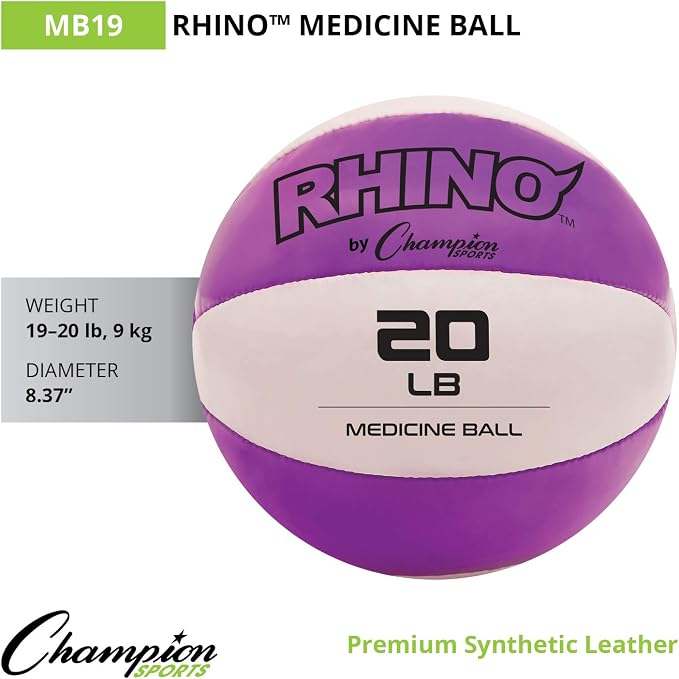Champion Sports Leather Medicine Balls – Durable Weighted Balls for Strength, Core & Conditioning Training
