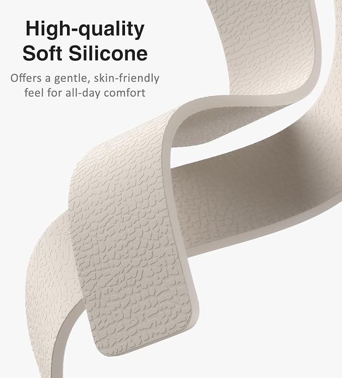 Magnetic Silicone Band Compatible with Apple Watch Band Ultra 3/2/1 & SE 3/2/1 & Series 11 10 9 8 7 6 5 4 3 49mm 46mm 45mm 44mm Strong Magnetic Clasp, Waterproof & Adjustable (Starlight)