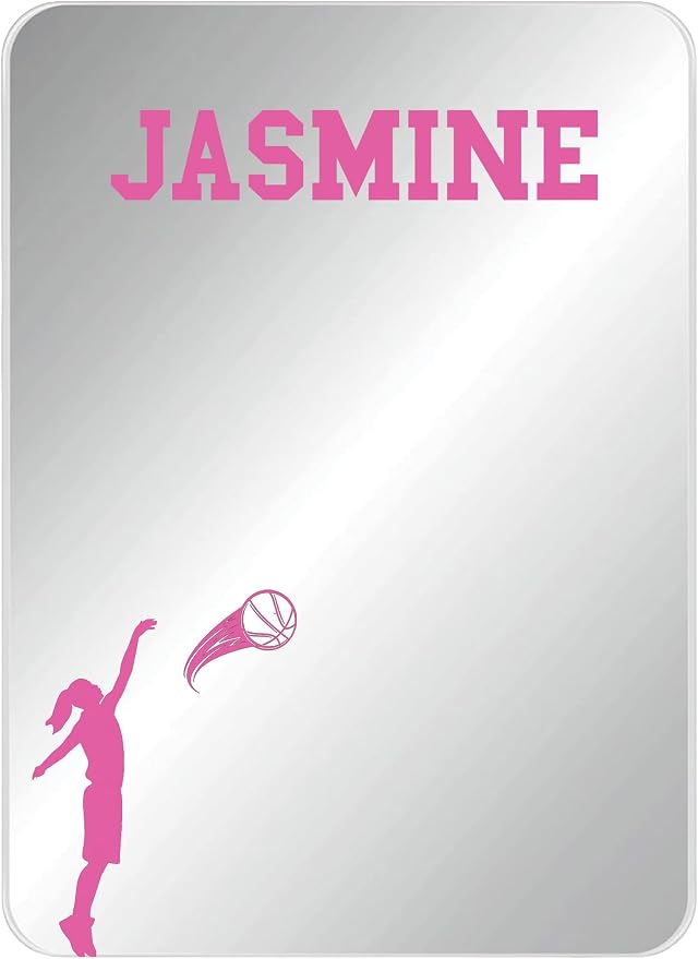 Personalized Sports Player Fan Team Club Locker Mirror Magnet – Back to School Decor, Colorful Magnetic Organizer Accessory for Gym, Home, Office & Refrigerator (Basketball Female)