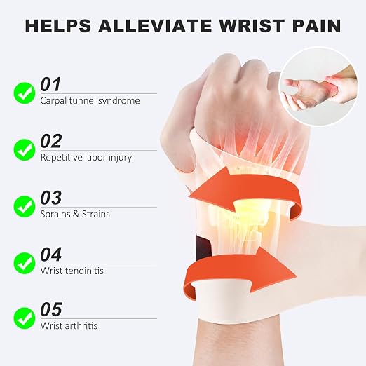 Ulnar Wrist Brace for Right & Left Hand, Ultra-Thin Elastic Wrist Wrap Compression for TFCC Tear and Repetitive Wrist Use Injury, Wrist Support for Carpal Tunnel, Tendonitis, Pain Relief (Beige)