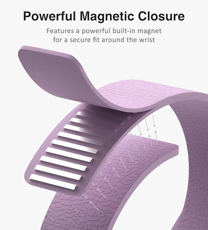 Magnetic Silicone Band Compatible with Apple Watch Band Ultra 3/2/1 & SE 3/2/1 & Series 11 10 9 8 7 6 5 4 3 49mm 46mm 45mm 44mm Strong Magnetic Clasp, Waterproof & Adjustable (Purple)