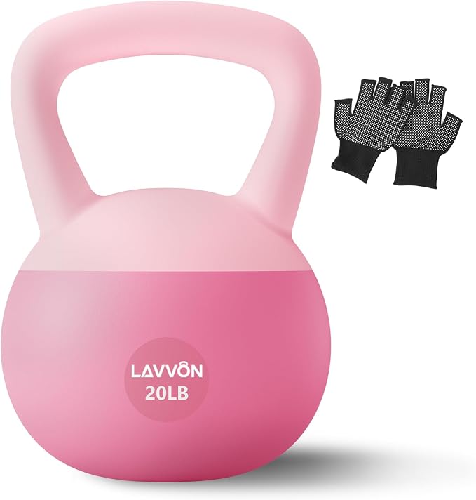 Soft Kettlebell - Cushioned Impact-Resistant Base and Anti-Slip | Kettle bell Anti-Slip Grip Weight for Home Workouts, Safe Strength Training Kettlebells Sets for Women& Men - Non-Slip Gloves