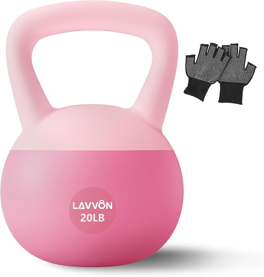 Soft Kettlebell - Cushioned Impact-Resistant Base and Anti-Slip | Kettle bell Anti-Slip Grip Weight for Home Workouts, Safe Strength Training Kettlebells Sets for Women& Men - Non-Slip Gloves