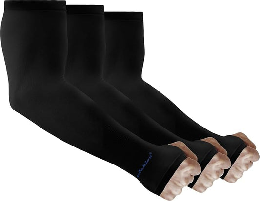 Achiou Arm Sleeves for Men Women, Sun Sleeves UV Protection Cooling Sports | Compression,Tattoo Sleeve Cover, Thumb Hole Design,Tattoo Cover Up, UPF 50+, Versatile Use for Basketball Football Volleyball