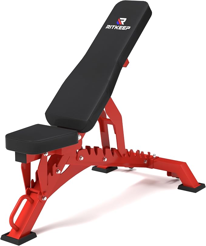 RitKeep Adjustable Weight Bench, 1300LB Capacity for Garage & Home Gym | Weightlifting Workout Bench with 40 Adjustment Positions for Incline, Decline, Bench Press and Full-Body Training -RAB-3000