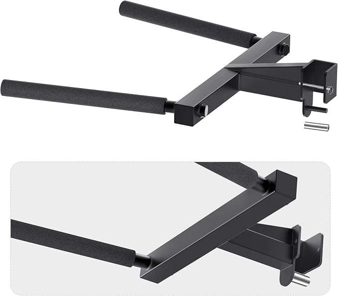 SELEWARE Squat Rack Attachment for Power Cage with 5/8" or 1" Holes | Y-Shaped Dip Bar Attachment, Nordic Hamstring Curl Attachment & Lever Arms for 2x2 or 3x3 Power Rack, Home Gym Accessories