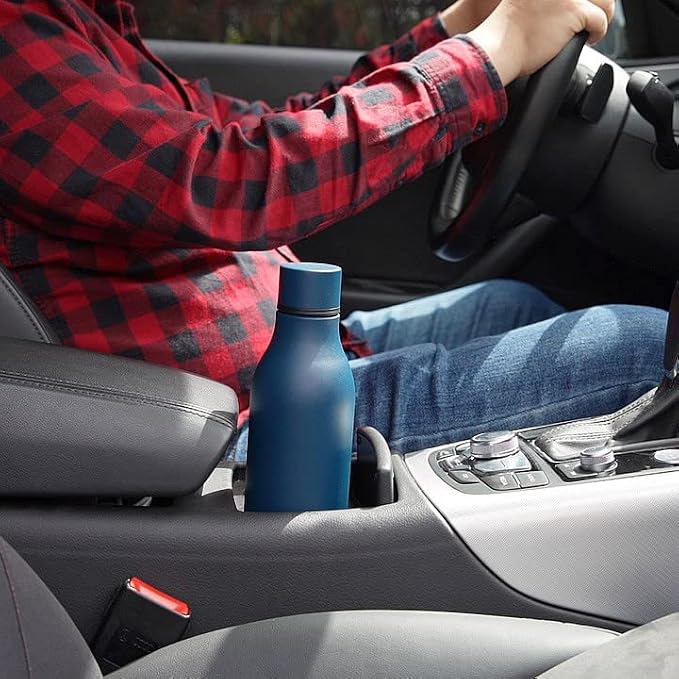 BJPKPK 18oz Insulated Water Bottle, Stainless Steel Bottle with Carry Strap | Keep Cold & Hot Vacuum Insulation, Leak-Proof BPA-Free Design, Slim Bottle Fits Most Cup Holders for Gym, Office & Travel