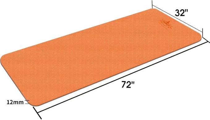 Hatha Yoga Extra Thick TPE Yoga Mat - 72"x 32" Thickness 1/2 Inch -Eco Friendly- With High Density Anti-Tear Exercise Mats For Home Gym Travel & Floor Outside