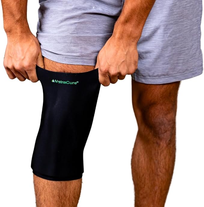 NatraCure Cold Therapy Compression Sleeve for Injuries & Pain Relief - Reusable Ice Sleeve for Arm, Forearm, Elbow, Knees - Ice Sleeve Pack Wrap for Leg, Shin, Calf, Ankle, Foot - L