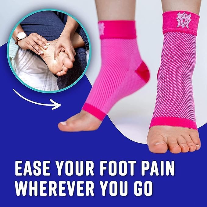 Compression Socks for Plantar Fasciitis & Achilles Tendonitis Relief – Pair of Ankle Compression Sleeves for Foot Swelling, Heel Spurs, Pain & Fatigue – Comfortable Arch Support Brace for Daily Use (Pink, Small)