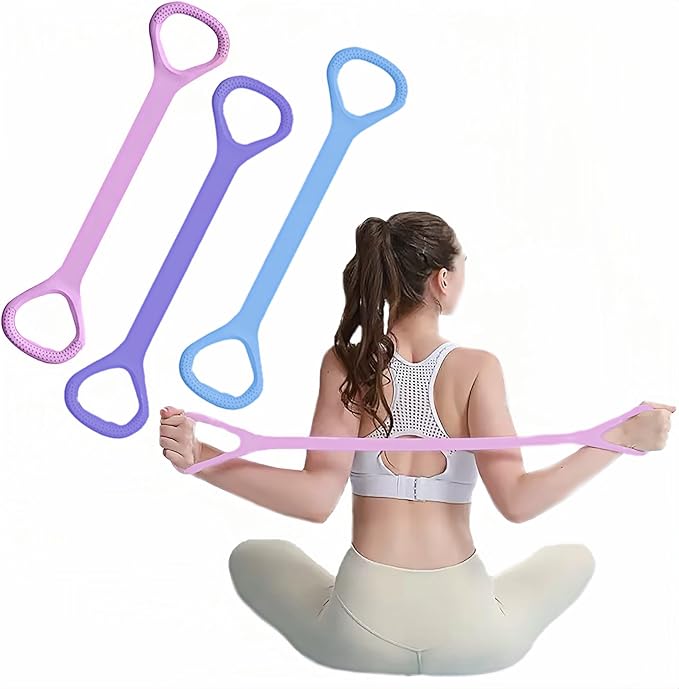 Figure 8 Fitness Resistance Bands, Elastic Bands with Handles for Working Out,Arm|Back|Shoulder Training Elastic Ropes,Exercise Equipment for Physical Therapy Stretching Yoga Pilates