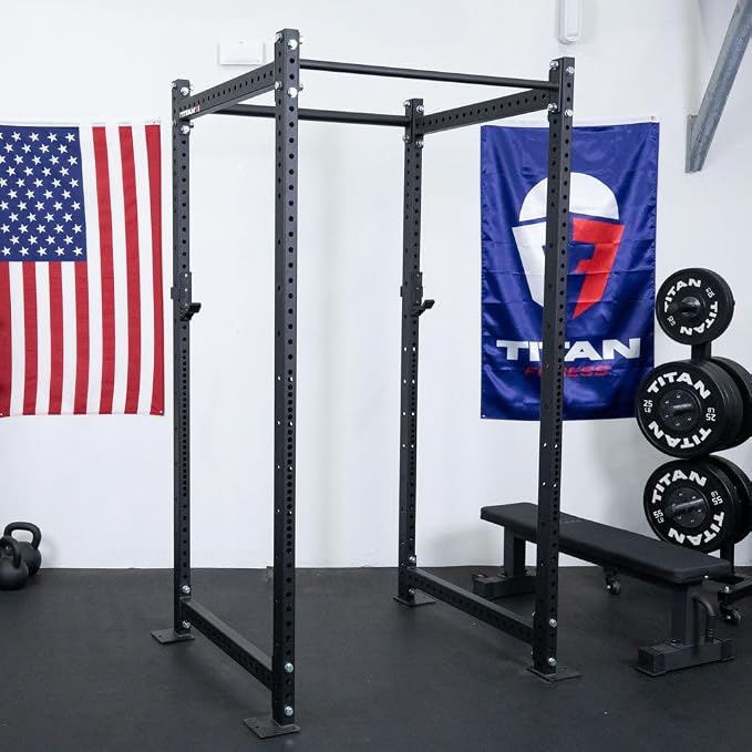 Titan Fitness T-3 Series Power Rack, 1,100 LB Capacity Cage for Weightlifting and Strength Training