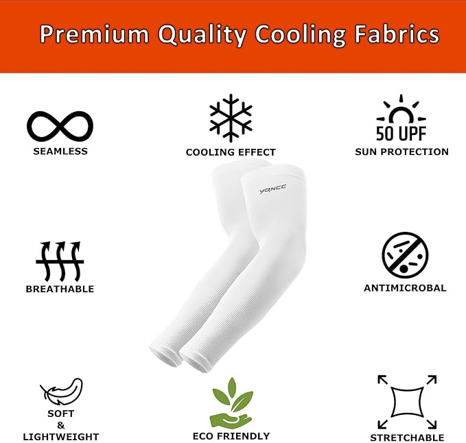 YQXCC Arm Sleeves Cooling UV Sun Protection Sport Compression for Men Women | UPF50, Tattoo Coverage, Lightweight, Breathable, Seamless Cover Arms, Daily Wear, Outdoor Work, Basketball Baseball Golf