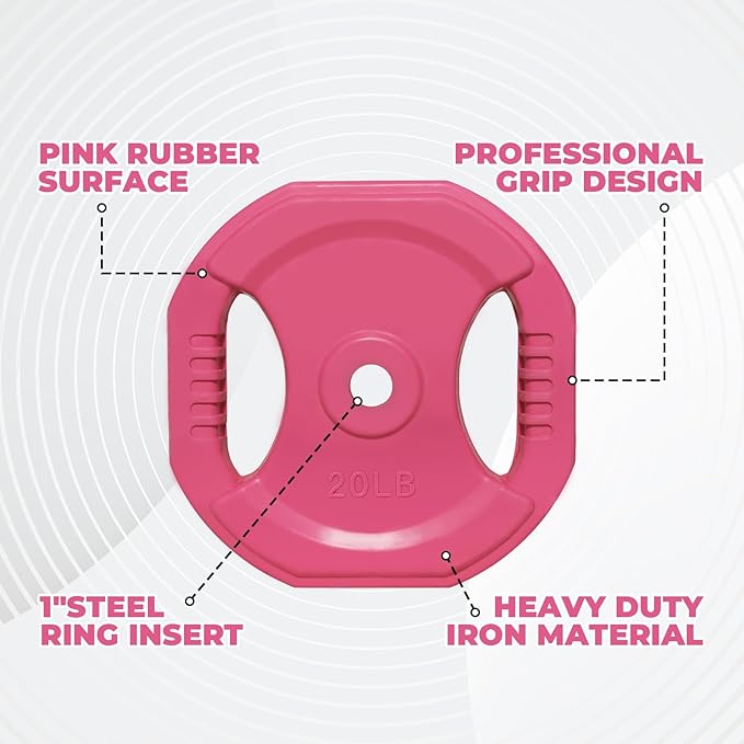 RitFit Adjustable Barbell Weight Set with Padded Bar for Home Gym | Rubber Plates with Easy-Grip Design, Cushioned Bar with Clamp Collars, Adjustable Weight for Strength Training
