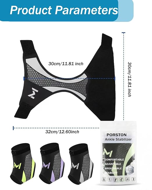 2-Pack Ankle Brace for Men & Women,Adjustable Lace up Ankles Sock,Basketball Ankle Stabilizer with Straps,Orthopedic Compression Sleeve for Plantar Fasciitis Relief,Tendonitis,Sprained (Gray)