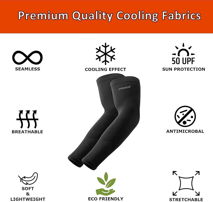 YQXCC Arm Sleeves Cooling UV Sun Protection Sport Compression for Men Women | UPF50, Tattoo Coverage, Lightweight, Breathable, Seamless Cover Arms, Daily Wear, Outdoor Work, Basketball Baseball Golf